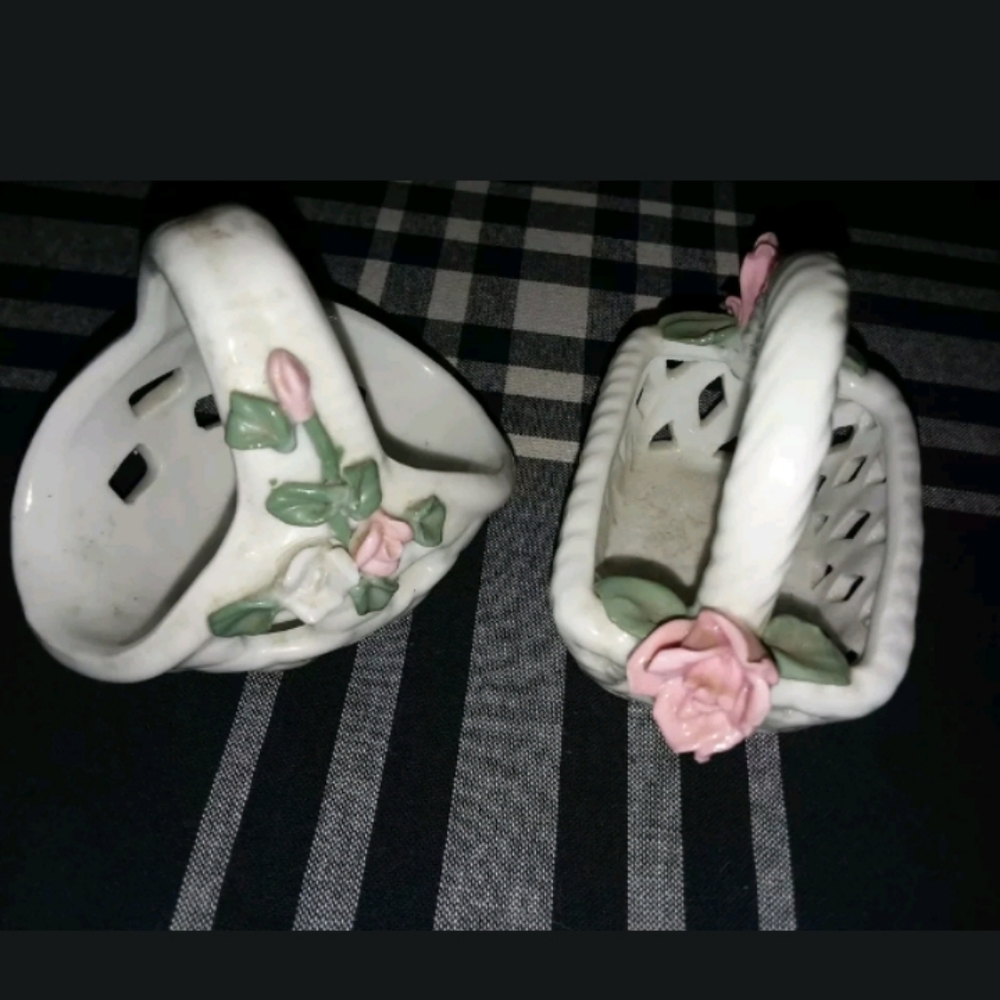 Vintage Shabby Chic Pink Roses Decor Picnic Basket